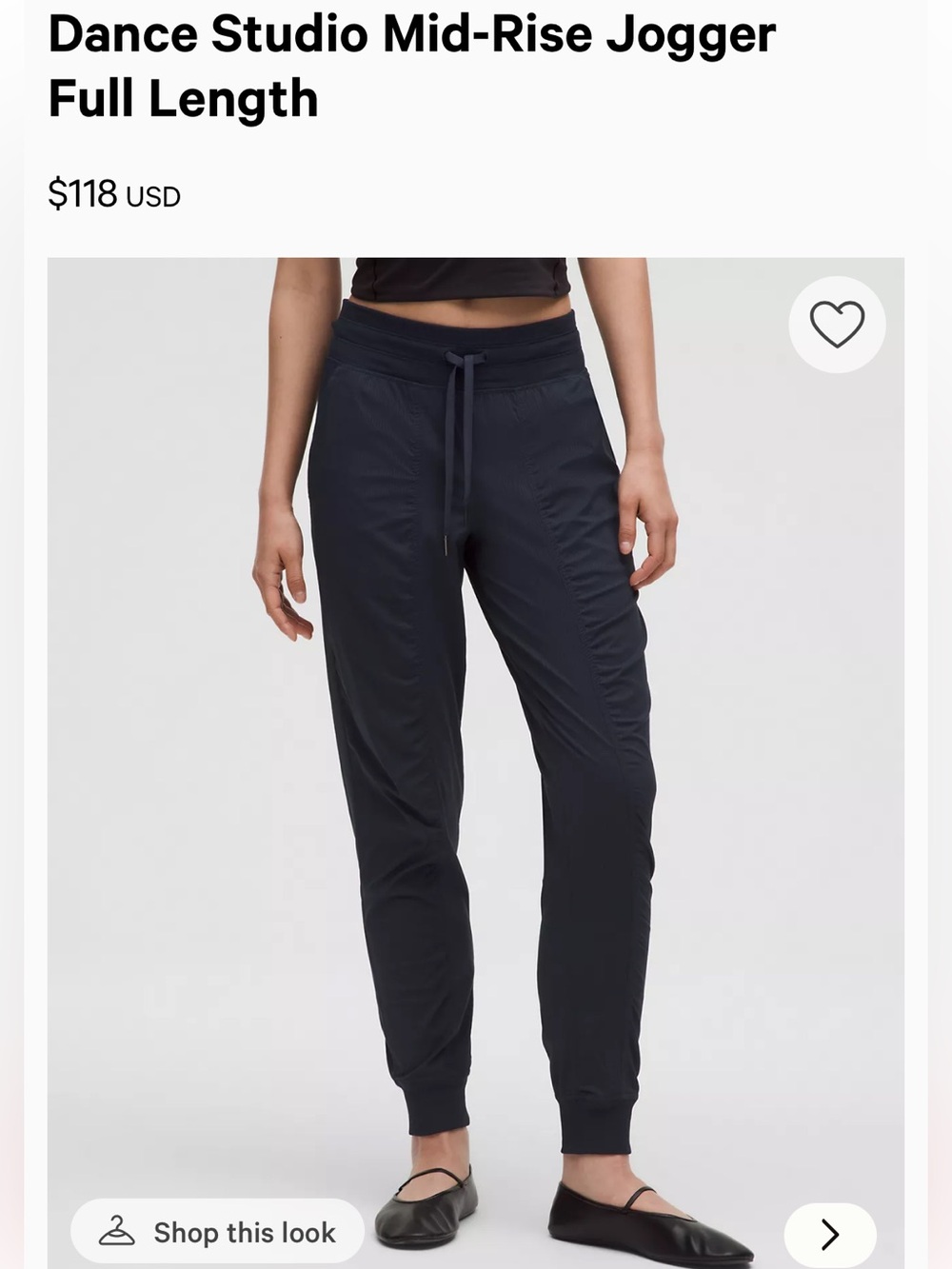 lululemon athletica Black Dance Studio Mid-Rise Jogger